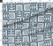 Retro Block Print Blue Abstract Flowers Minimal Stamped Japandi Custom Printed Fabric by Spoonflower Various Fabrics by the Yard or Fat Quarter